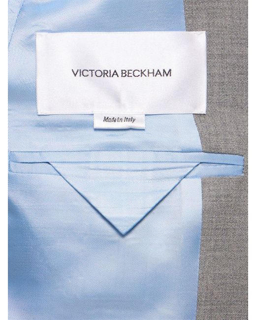 Victoria Beckham Gray Tailliertes Wolljackett