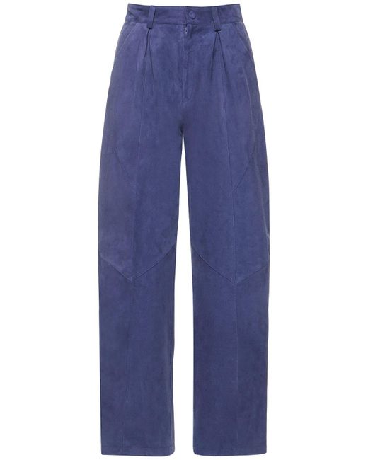 Pantalon en cuir viva marino fayoumi Blazé Milano en coloris Blue