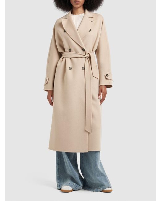 Weekend by Maxmara Natural Affetto Long Wool Blend Trench Coat