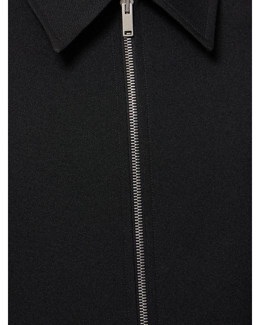 Camisa de gabardina con cremallera Jil Sander de hombre de color Black