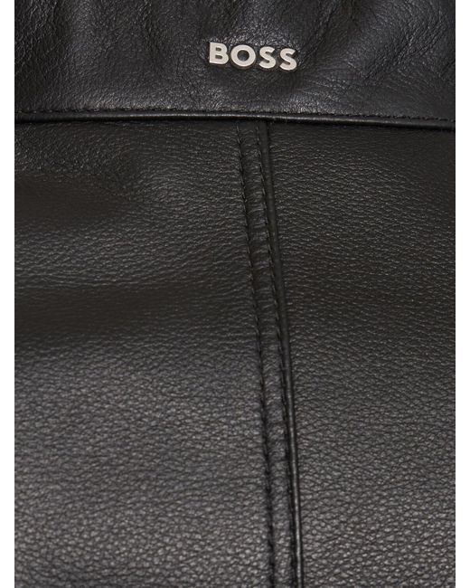 Boss Black Mansell Zip-up Leather Jacket for men