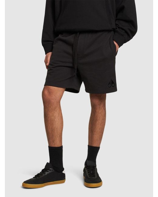 Shorts de algodón Moose Knuckles de hombre de color Black