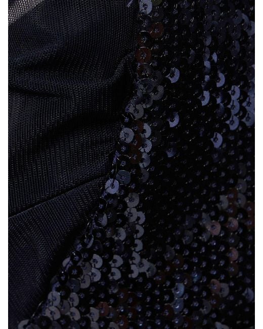 Robe longue ajourée à sequins Galvan en coloris Black