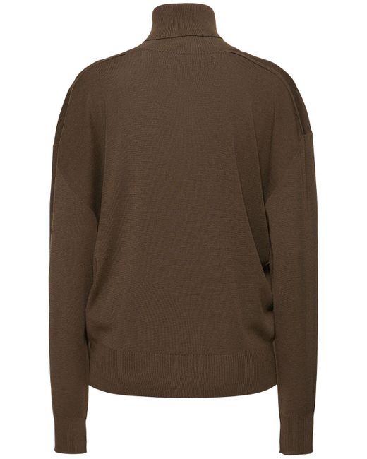 Burberry Brown Wool T-neck Sweater