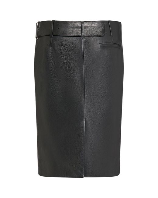 Jacquemus Gray La Jupe Obra Cuir Leather Pencil Skirt
