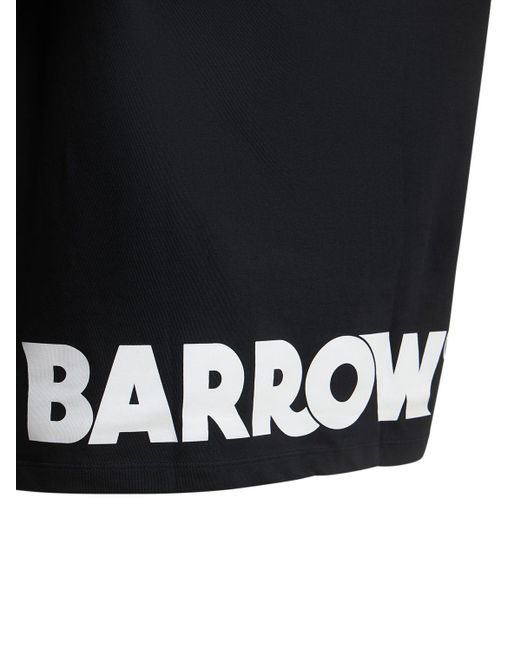 Barrow Black Logo Printed Cotton T-shirt for men