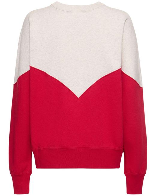 Isabel Marant Red Houston Logo Jersey Cotton Sweatshirt