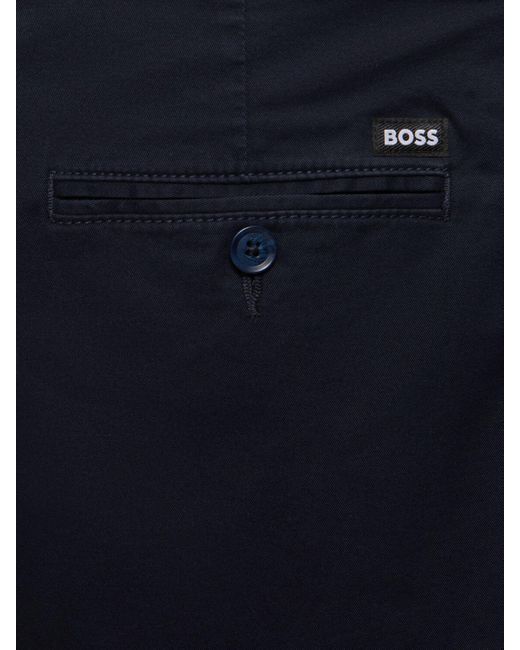 Boss Blue Slice Stretch Cotton Shorts for men