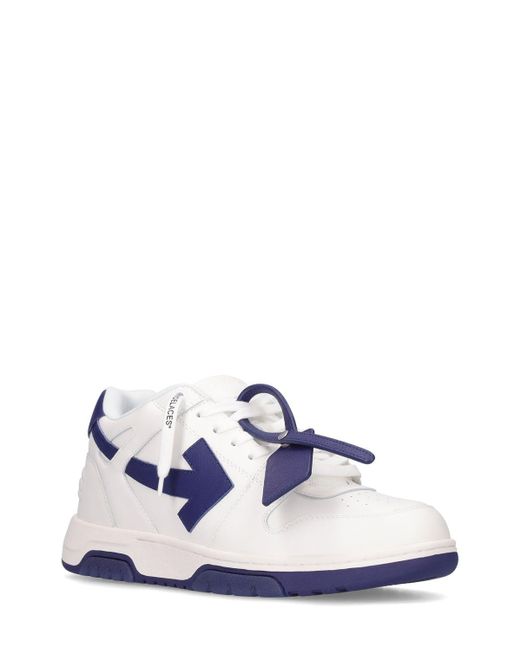Off-White c/o Virgil Abloh Blue Out Of Office Leather Low Top Sneakers for men