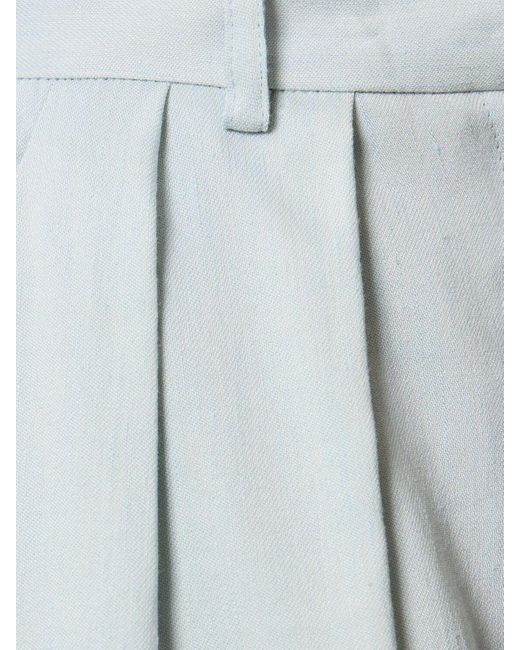 ANDAMANE Blue Rina High Waist Linen Blend Shorts