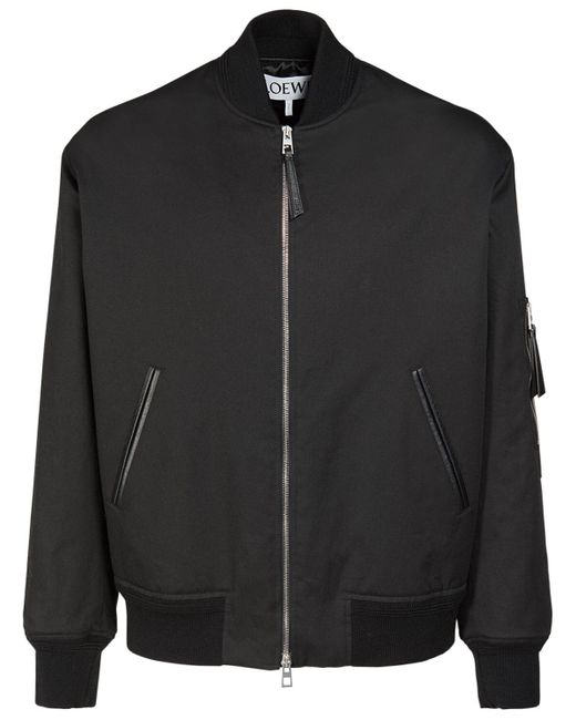 Loewe Light Stretch Cotton Bomber Jacket in Black for Men | Lyst