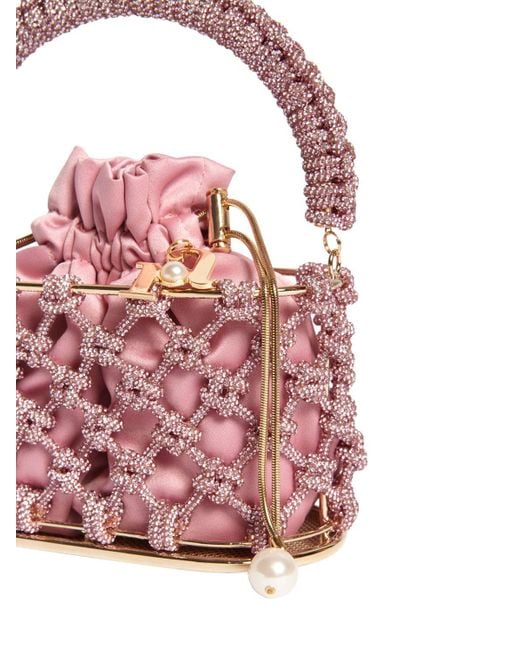 Bolso de mano mini holli nodi con cristales Rosantica de color Pink