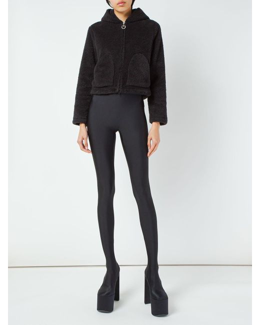 Balenciaga Black Heart Zip-Up Faux Fur Sweatshirt