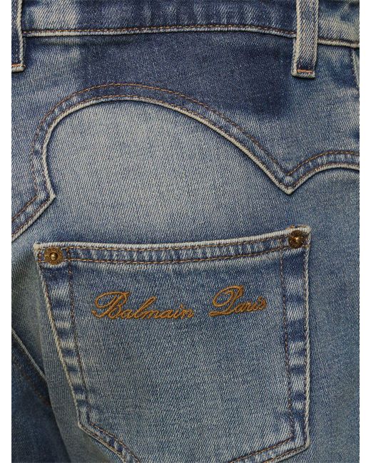 Balmain Blue Mid-Rise Bootcut Jeans