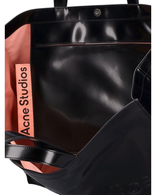 Acne Studios Logo Vinyl Tote Bag in Black Lyst