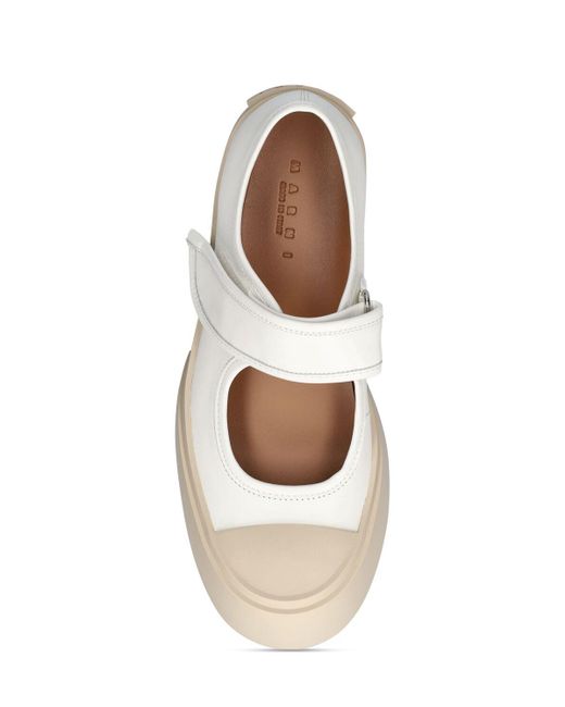Marni Natural 20Mm Pablo Mary Jane Leather Shoes