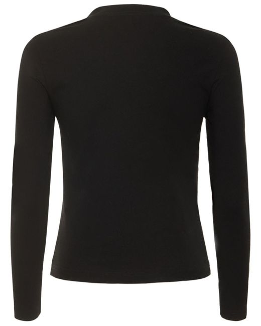 Balenciaga Black Fitted Stretch Cotton T-shirt