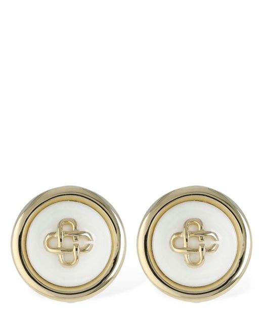 Casablancabrand Metallic Cc Dome Stud Earrings
