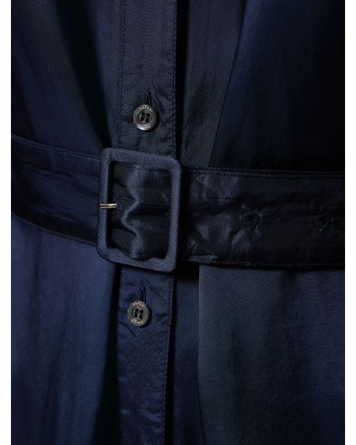 Robe chemise longue en satin Aspesi en coloris Blue