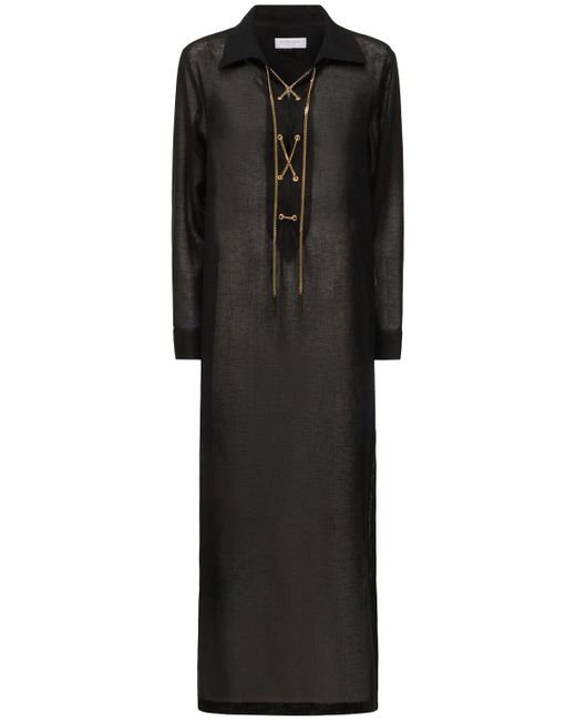 Michael Kors Black Kaftankleid Aus Krepp Zum Schnüren