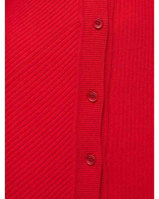 Jacquemus Red Colin Asymmetrisches Minikleid Aus Einer Gerippten Wollmischung