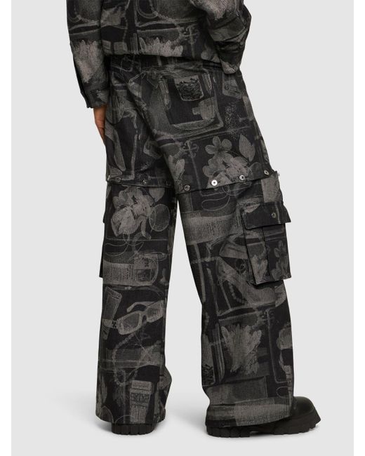Off-White c/o Virgil Abloh Black Xray baggy Cotton Denim Jeans for men