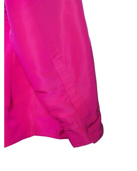 Vestido camisero de faille de seda Valentino de color Pink