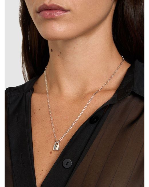 Dodo Metallic Lock Chain Necklace