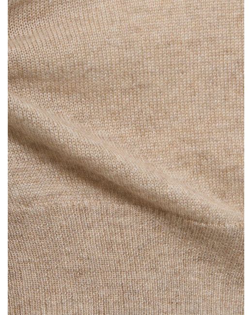 Auralee Natural Fine Cashmere & Silk Knit Polo Sweater