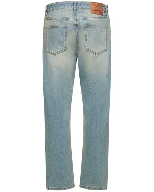 Jeans de denim de algodón Valentino de hombre de color Blue