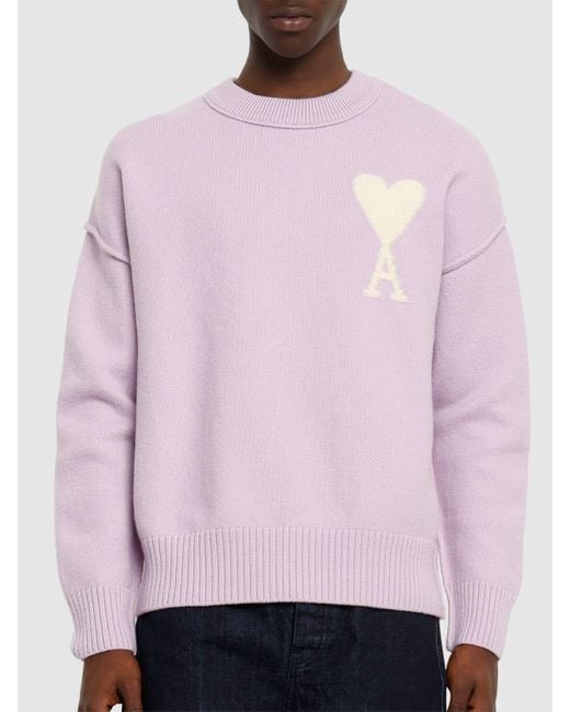 AMI Strickpullover Aus Wolle "adc" in Pink für Herren