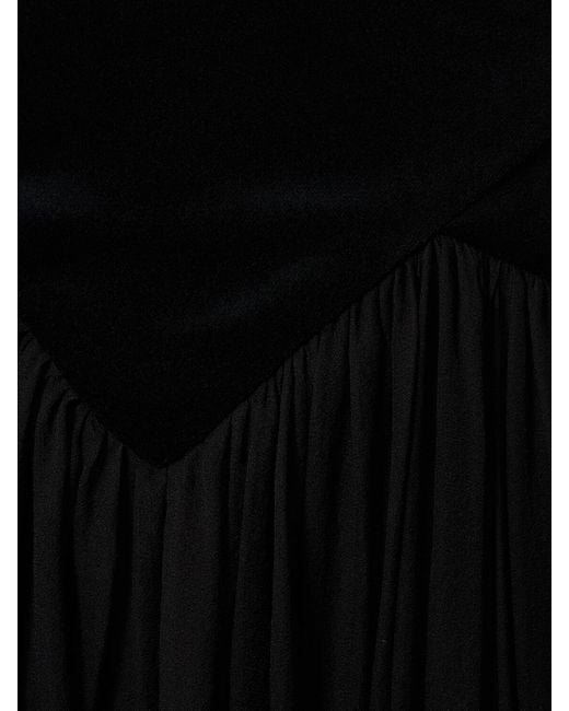 Zuhair Murad Black Heart-Shaped Velvet & Chiffon Maxi Dress