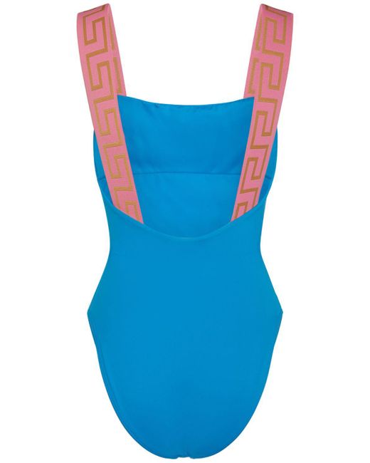 Versace Blue Greca Border Swimsuit