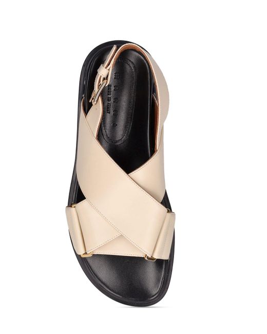 Marni Black 20mm Fussbett Leather Sandals