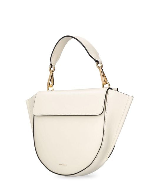 Wandler White Mini Hortensia Leather Top Handle Bag