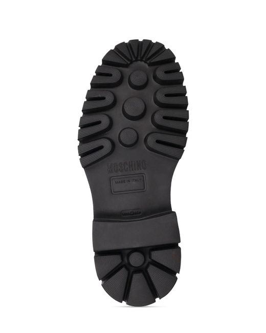Moschino Black 45mm Logo Jacquard Hiking Boots