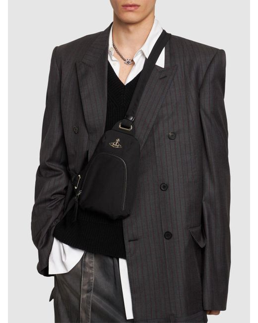 Vivienne Westwood Black Recycled Nylon Body Bag for men