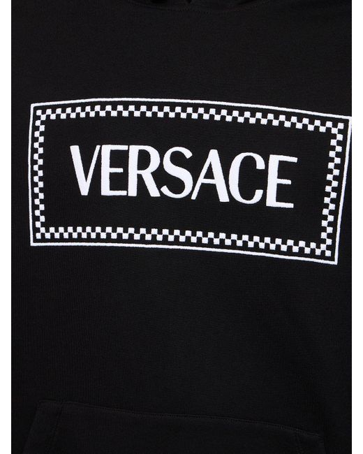 Sweat-shirt en coton à capuche Versace pour homme en coloris Black