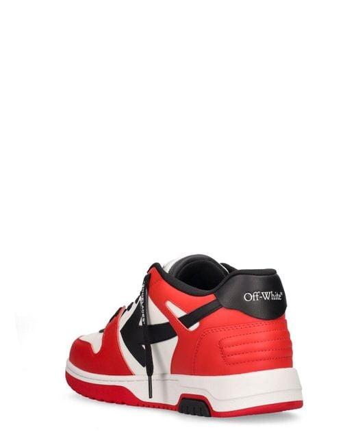 Sneakers out of office in pelle di Off-White c/o Virgil Abloh in Red da Uomo