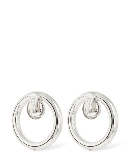 Alessandra Rich Metallic Hoop Crystal Earrings