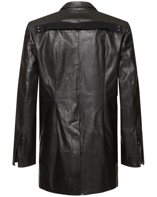 メンズ Rick Owens Lido レザージャケット Black