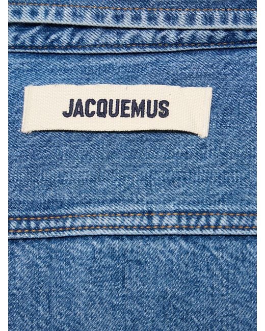 Le Haut De Nimes Cropped Denim Jacket Jacquemus de color Blue