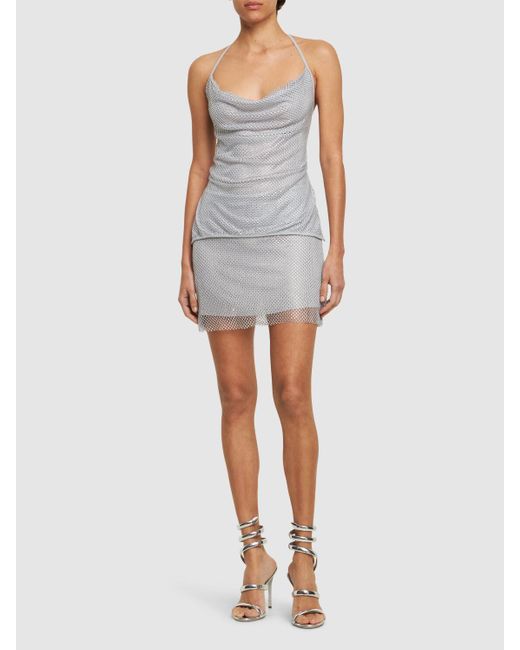 WeWoreWhat Gray Sequined Mini Skirt