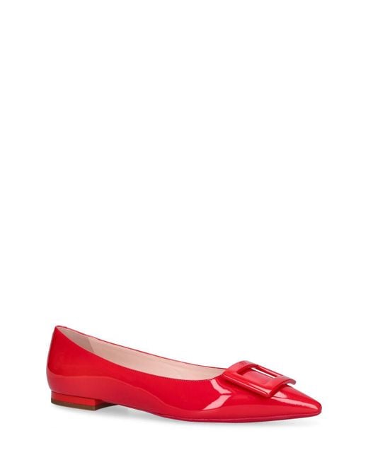 Roger Vivier Red Lvr Exclusive Gommettine Leather Flats