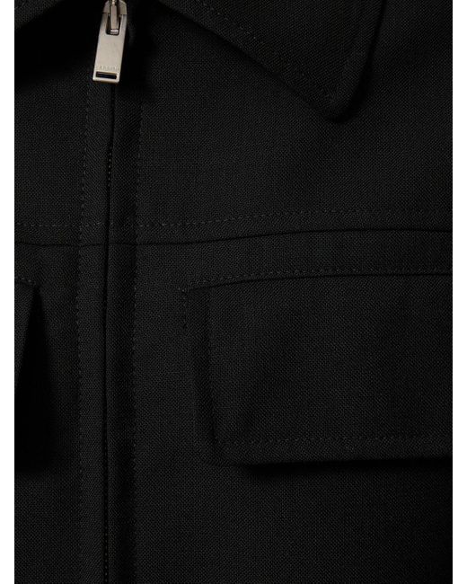 Surchemise zippée en laine Lardini pour homme en coloris Black