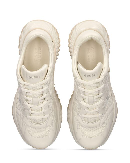 Gucci White 65mm Interlocking G Leather Sneakers for men