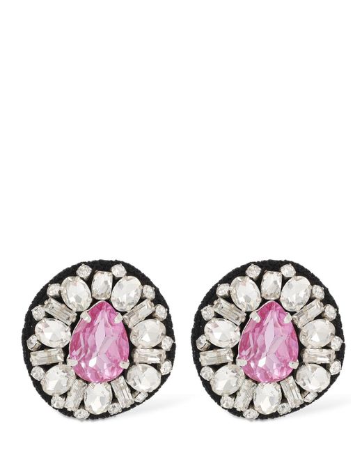 Moschino Multicolor Crystal Button Clip-on Earrings