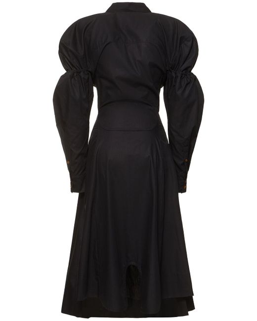 Vivienne Westwood Black Kate Cotton Lace-up Midi Shirt Dress