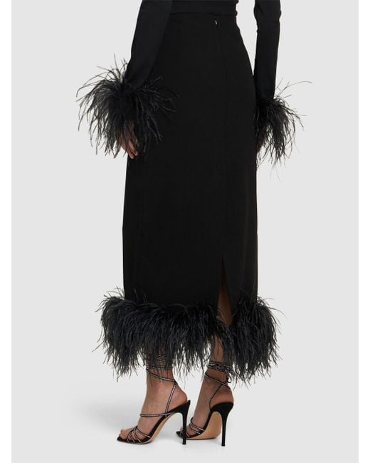 Femme Jupe Longue En Cady Et Plumes Petya 16Arlington en coloris Black