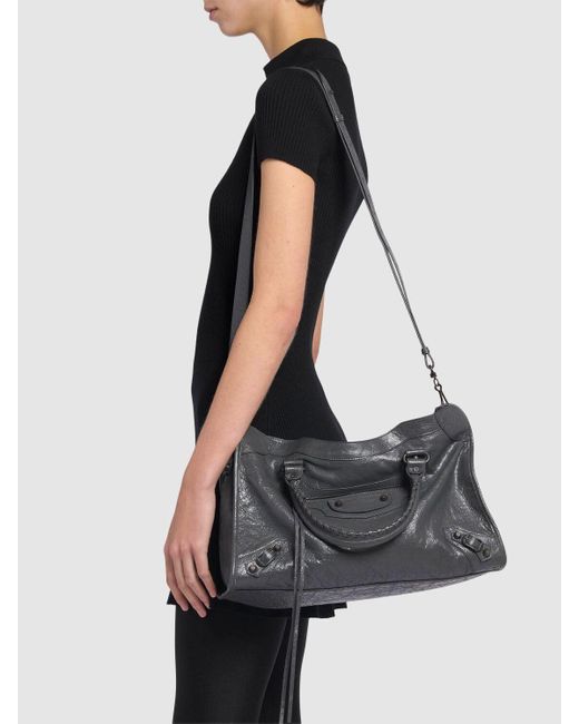 Balenciaga ミディアム Le City レザーショルダーバッグ Black